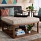 Baxton Studio Alvere Beige Upholstered Walnut Finished Cocktail Ottoman 159-9619 - alternate 5